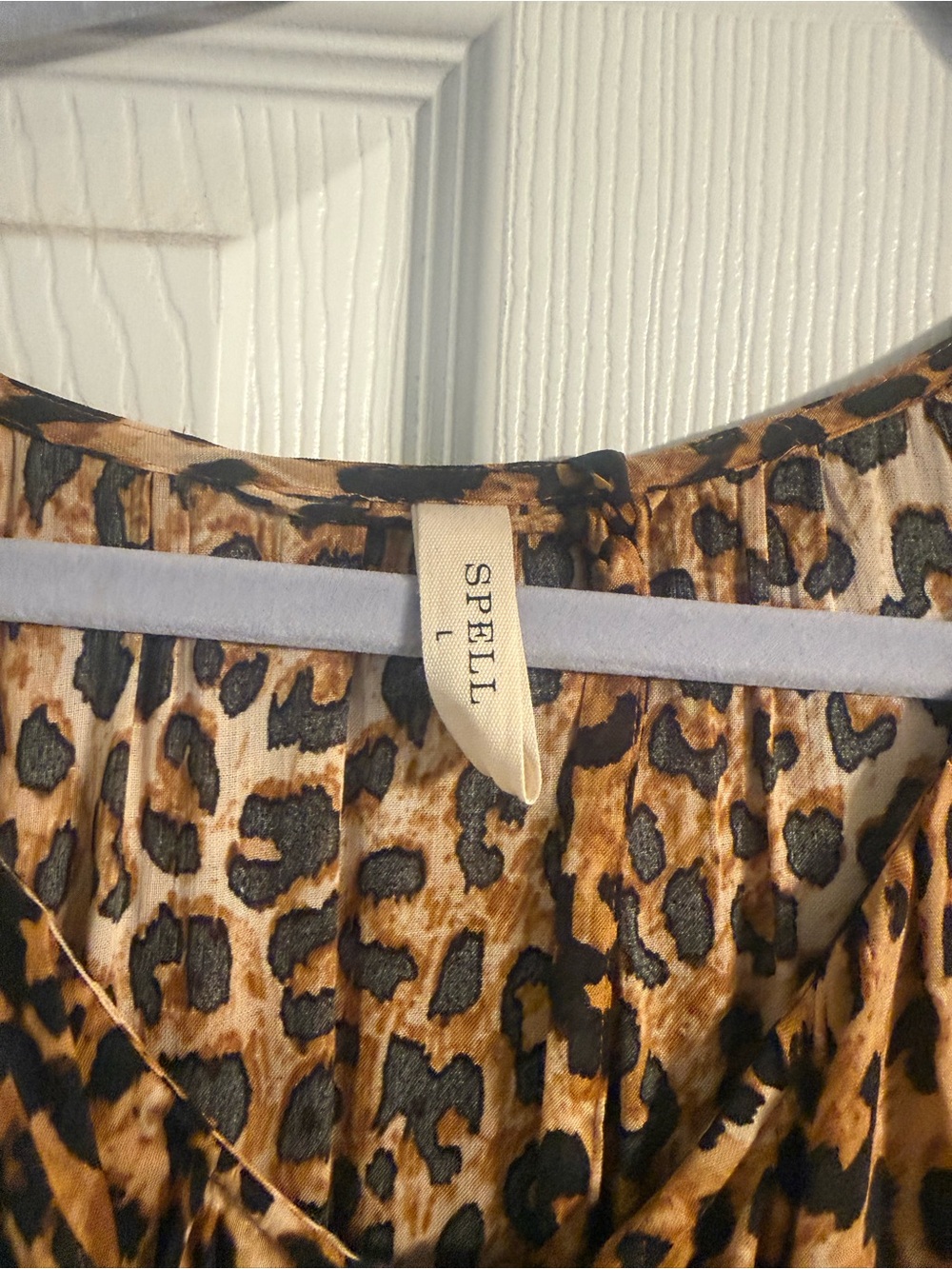 SPELL Leopard Print Ruffle Midi Dress - Brown - Picture 2 of 4